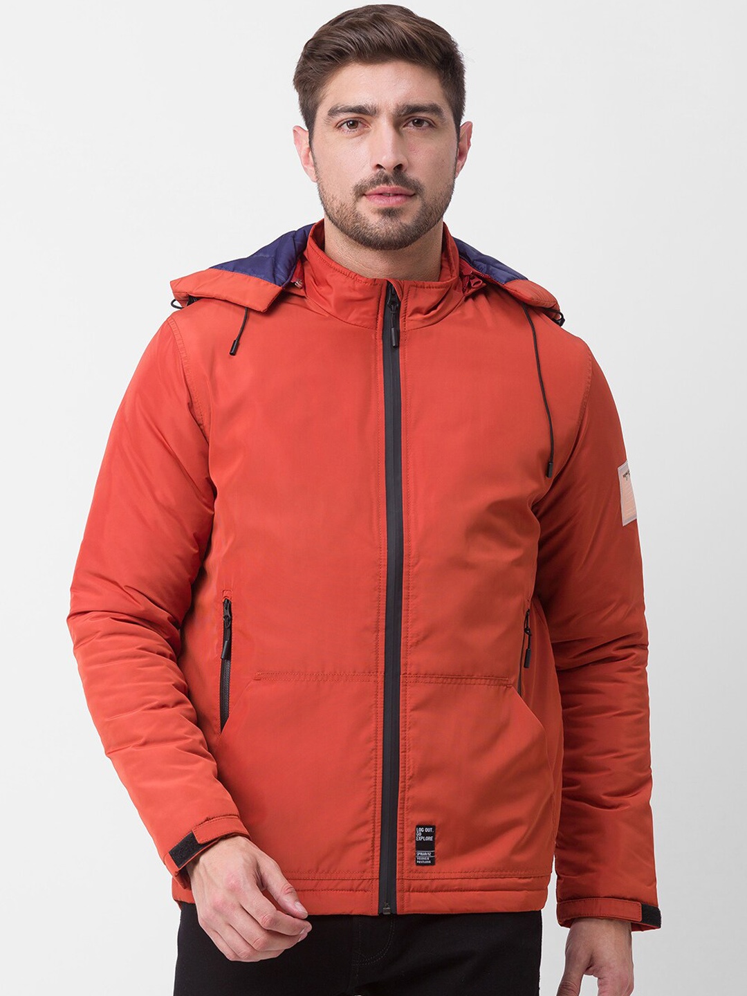 

SPYKAR Men Padded Jacket, Orange