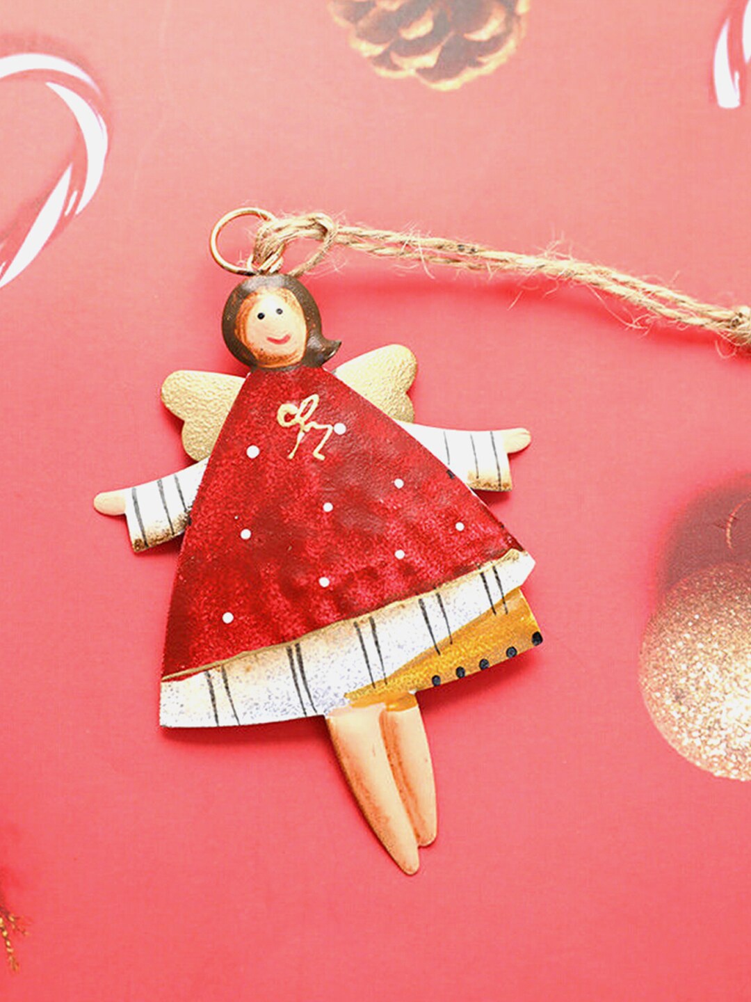 

Little Surprise Box LLP Red & Cream-Coloured Standing Angel Christmas Tree Ornament