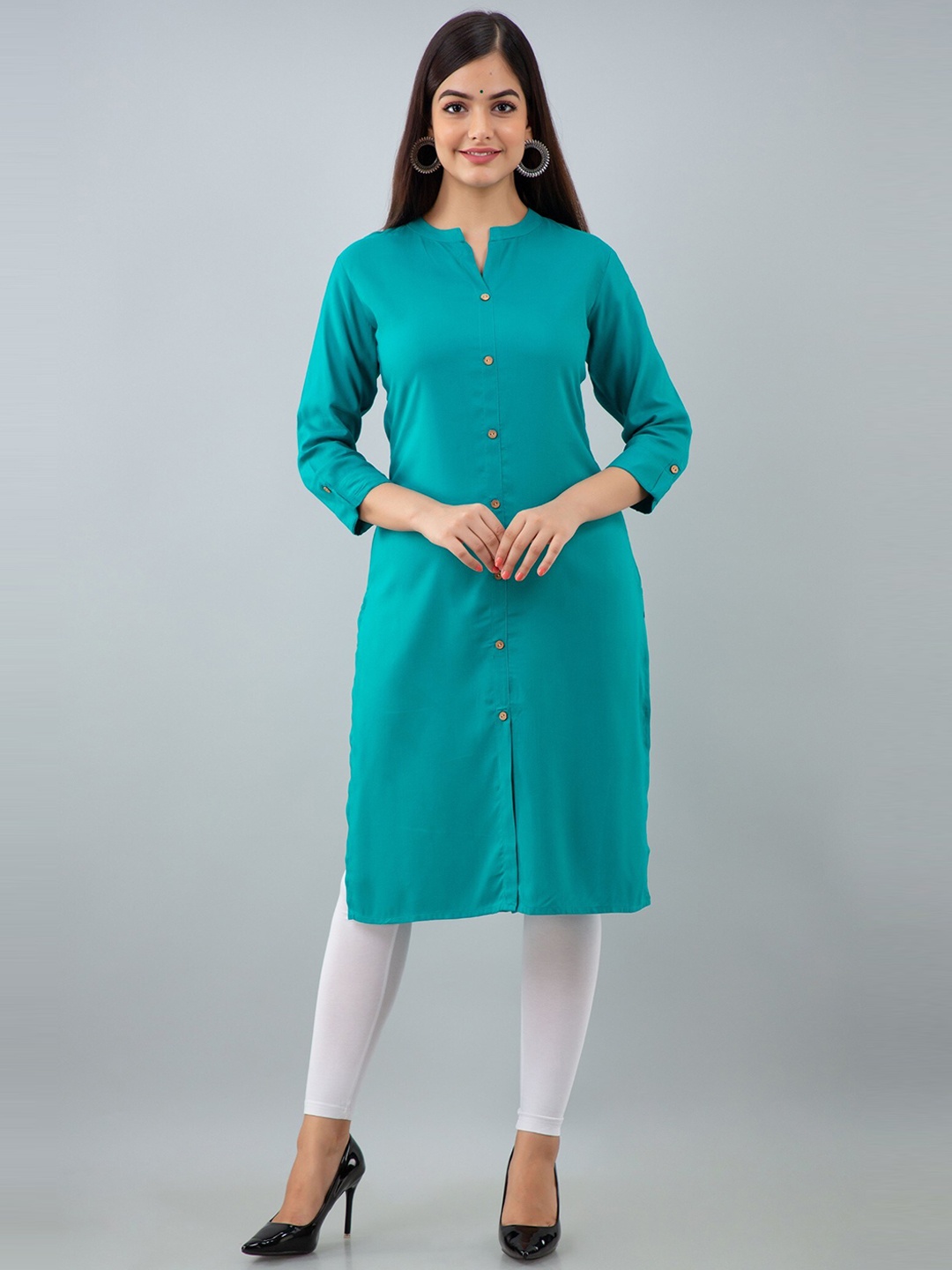 

Women Touch Women Straight Kurta, Turquoise blue