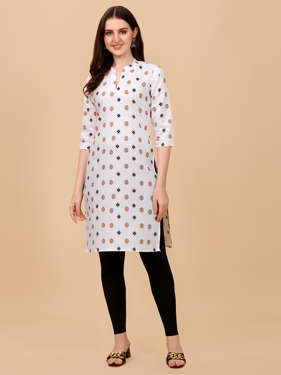 

White World Women Printed Straight Kurta