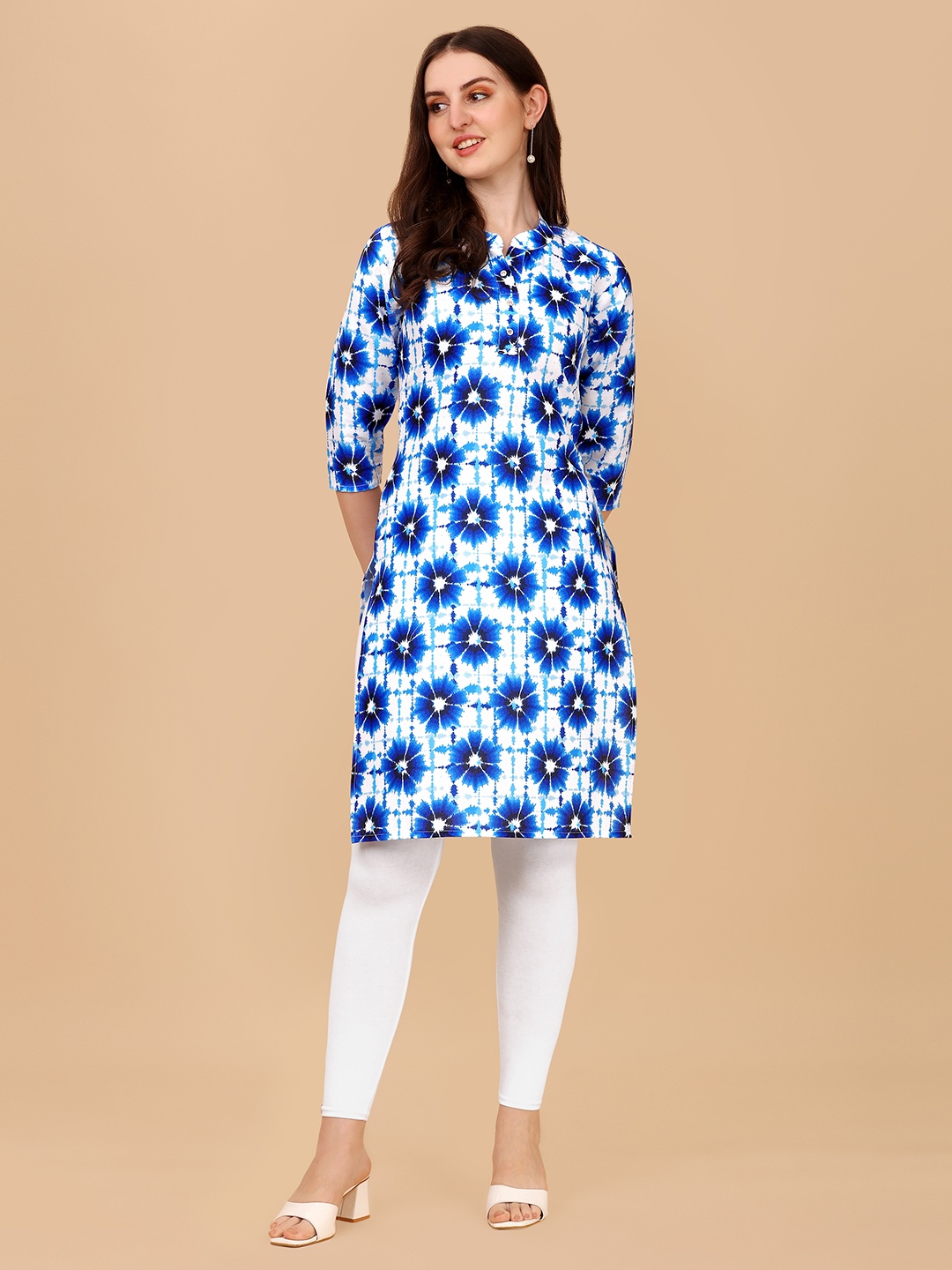 

White World Dyed Straight Fit Cotton Kurta, Blue