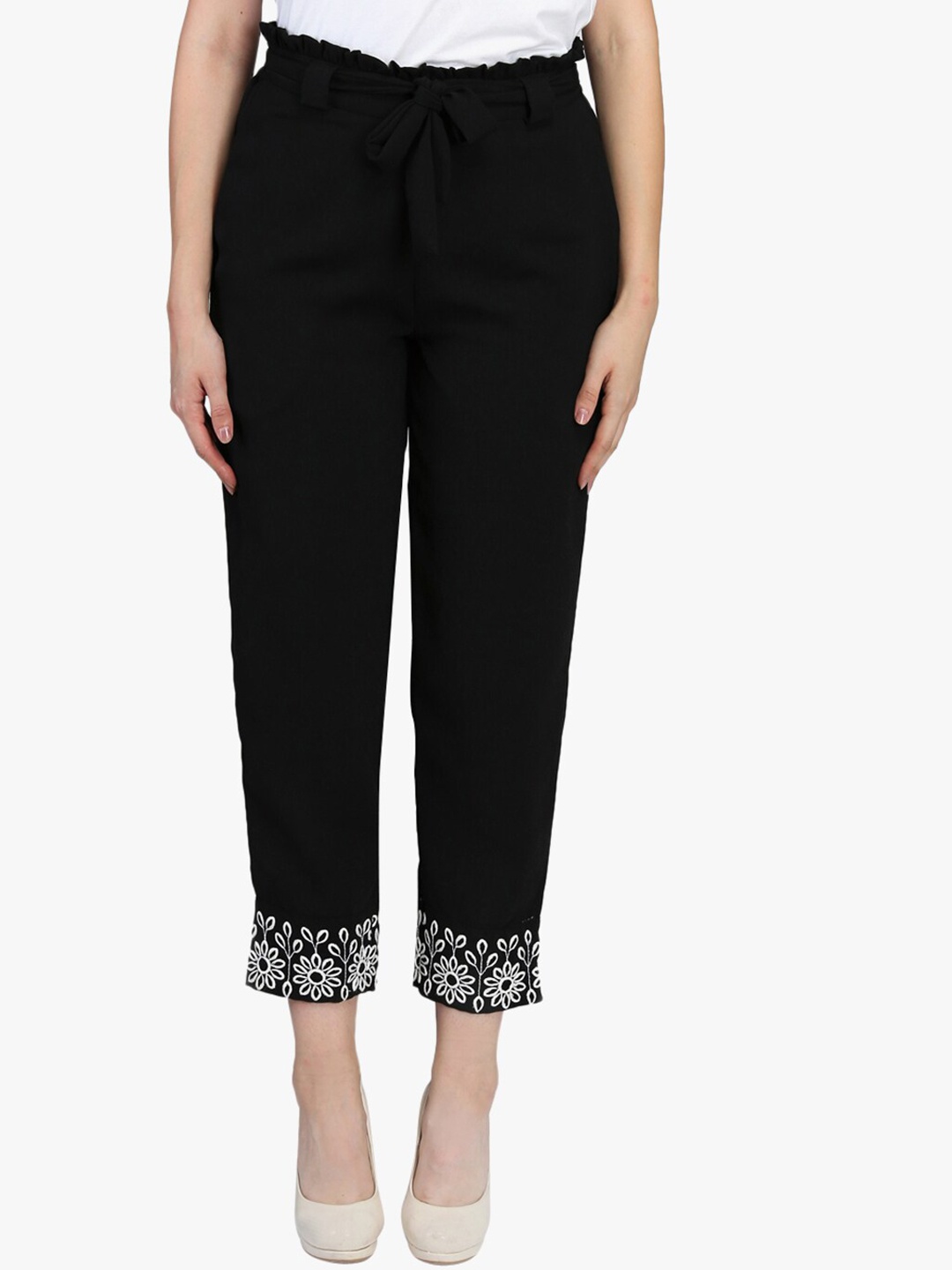 

DODO & MOA Women Regular Trousers, Black