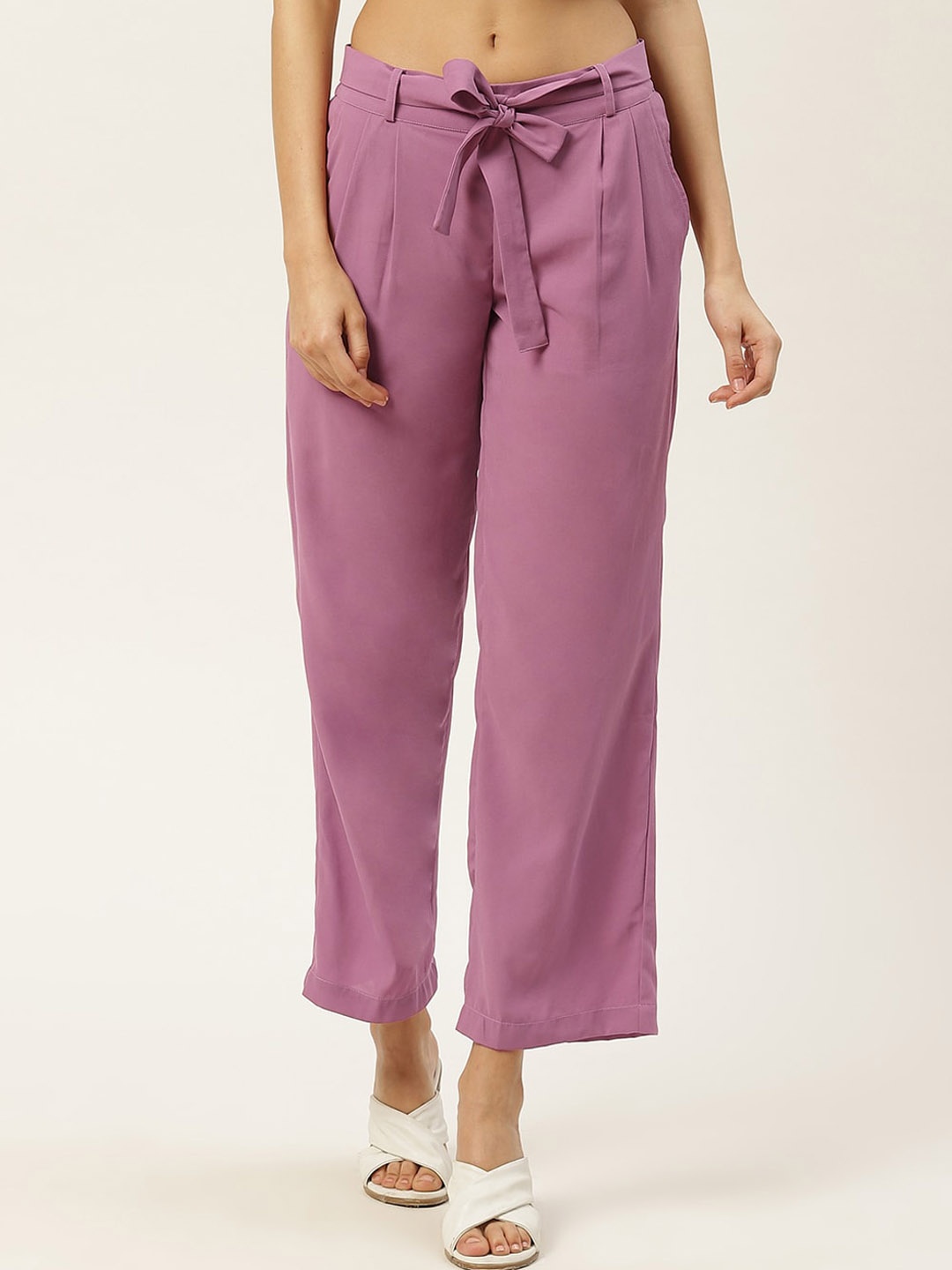 

DODO & MOA Women Pleated Trousers, Purple