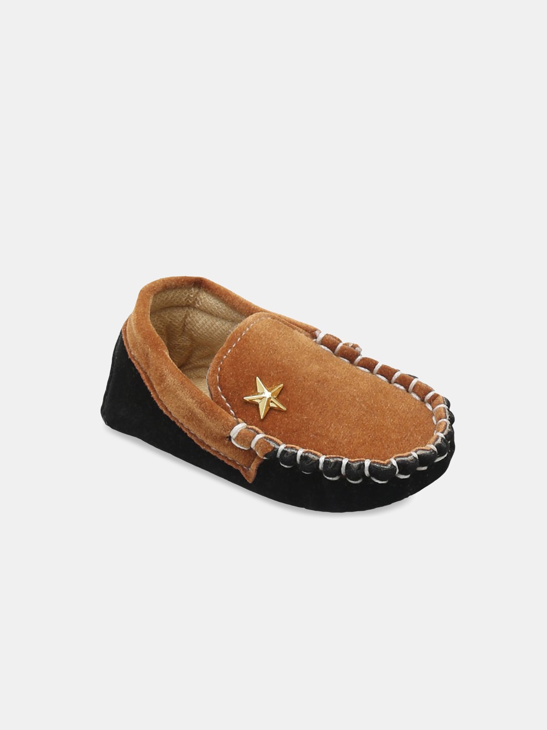 

Hopscotch Infant Boys Star Booties, Brown