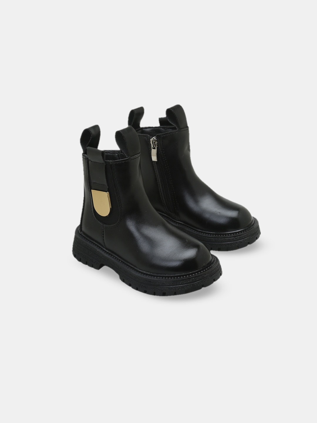 

Hopscotch Girls Ankle-Length Chunky Boots, Black