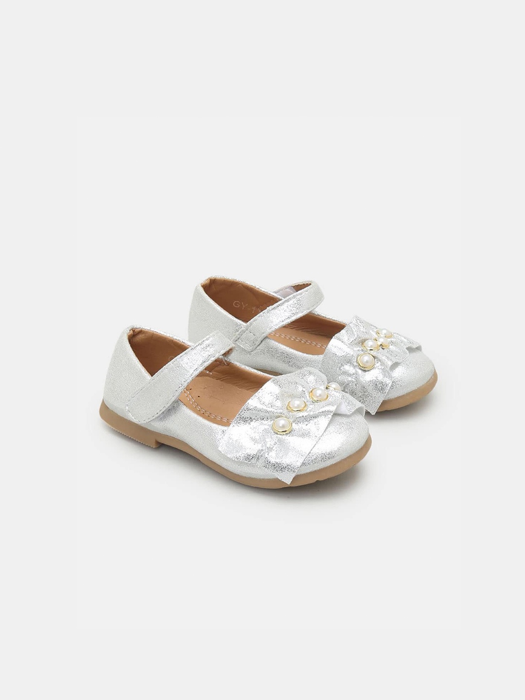 

Hopscotch Girls Silver-Toned Embellished Ballerinas with Bows