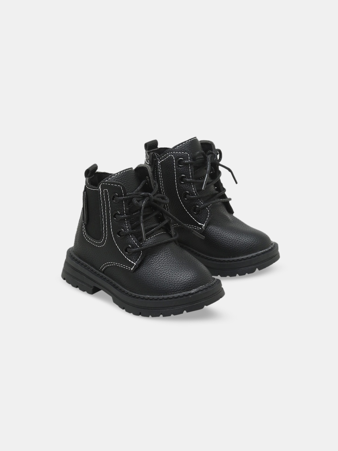 

Hopscotch Boys Lace-Up Boots, Black