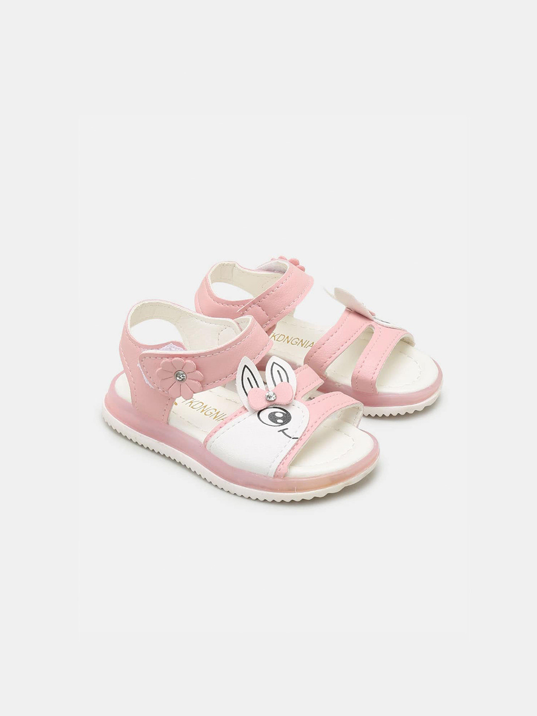 

Hopscotch Girls Pink Printed Open Toe Flats