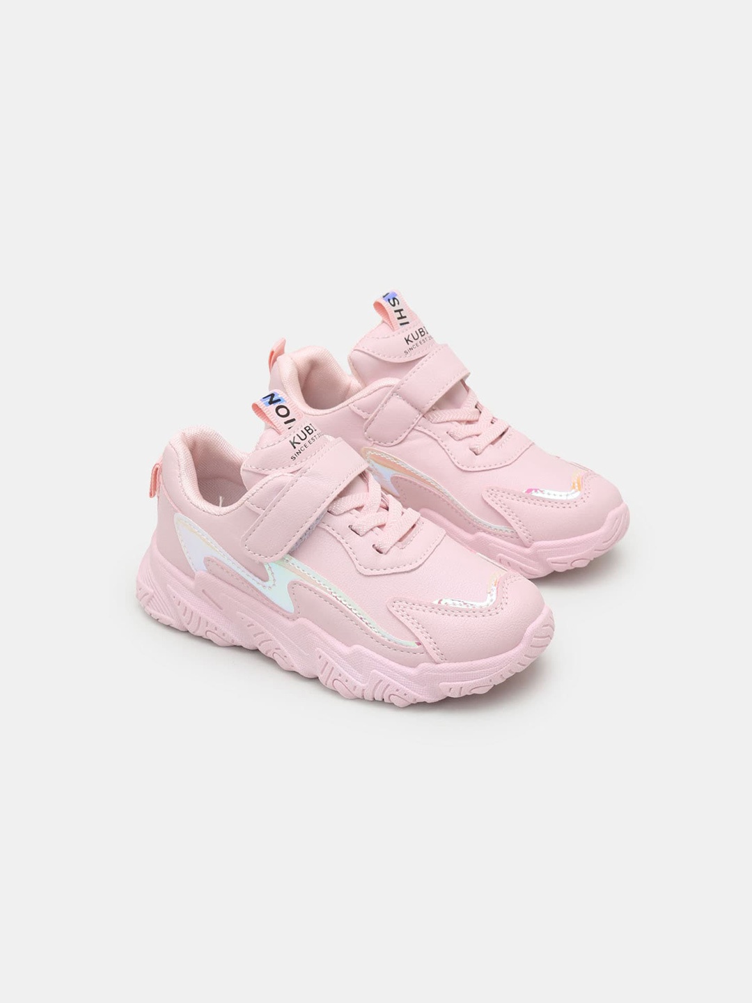 

Hopscotch Girls Colourblocked Synthetic Leather Sneakers, Pink