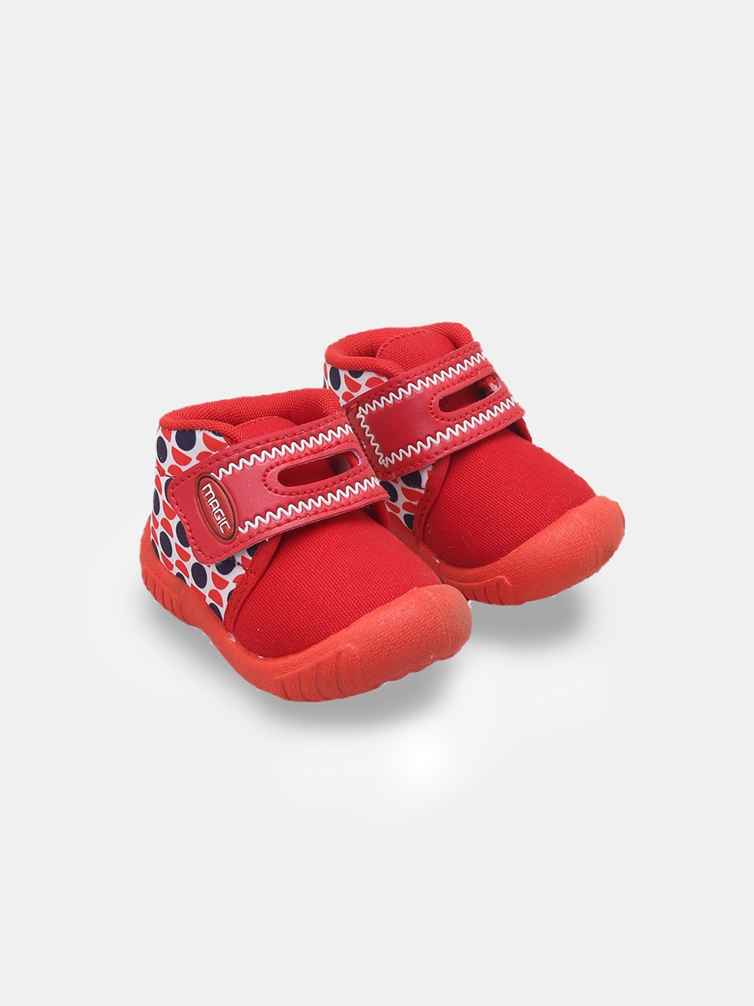 

Hopscotch Baby Boys Polka Dot Printed Winter Boots, Red