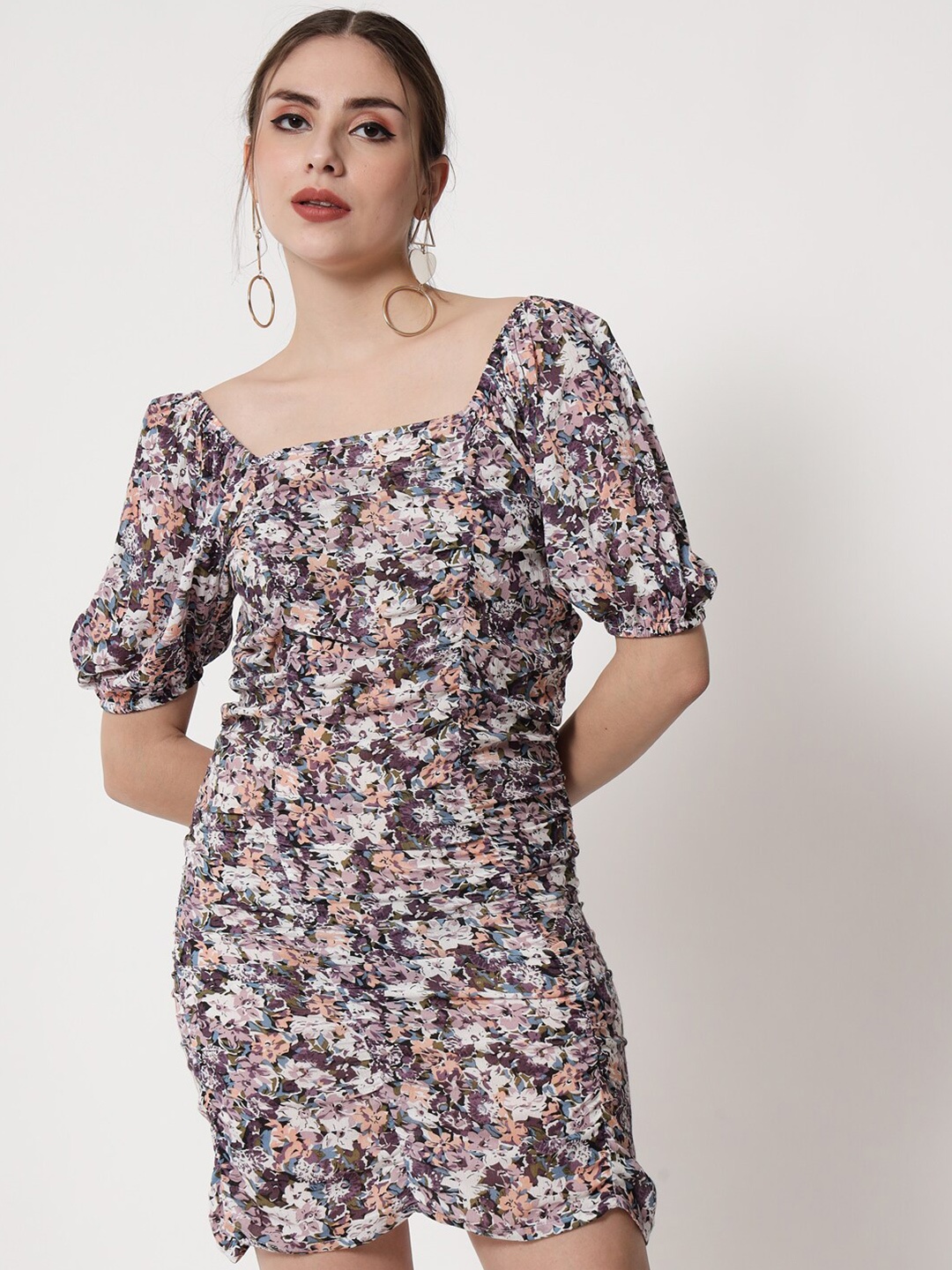 

Trend Arrest Floral Printed Ruched Sheath Dress, Multi