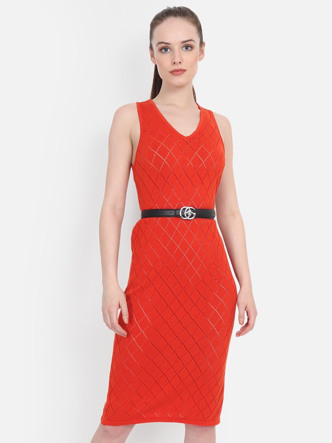 

JoE Hazel Embellished Cotton Sheath Dress, Orange