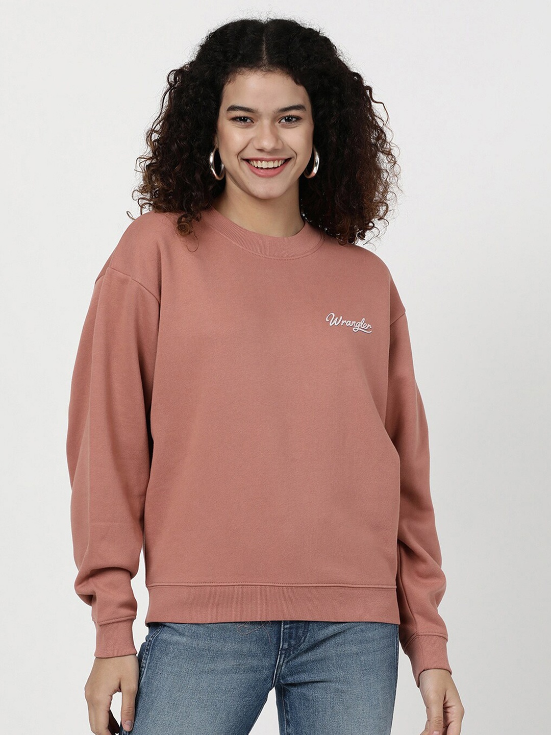 

Wrangler Women Round Neck Sweatshirt, Pink