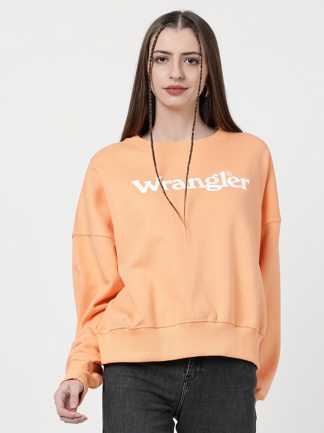 

Wrangler Women Logo Printed Sweatshirt, Orange