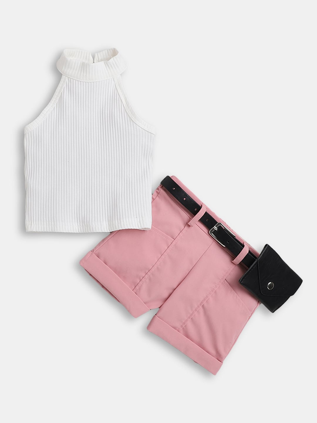 

Hopscotch Girls Top with Shorts with Belt, Pink