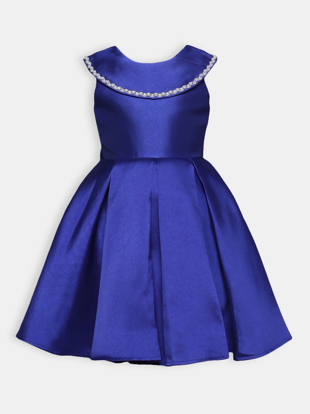 

Hopscotch Sleeveless Pleated Detailed Peplum Dress, Blue