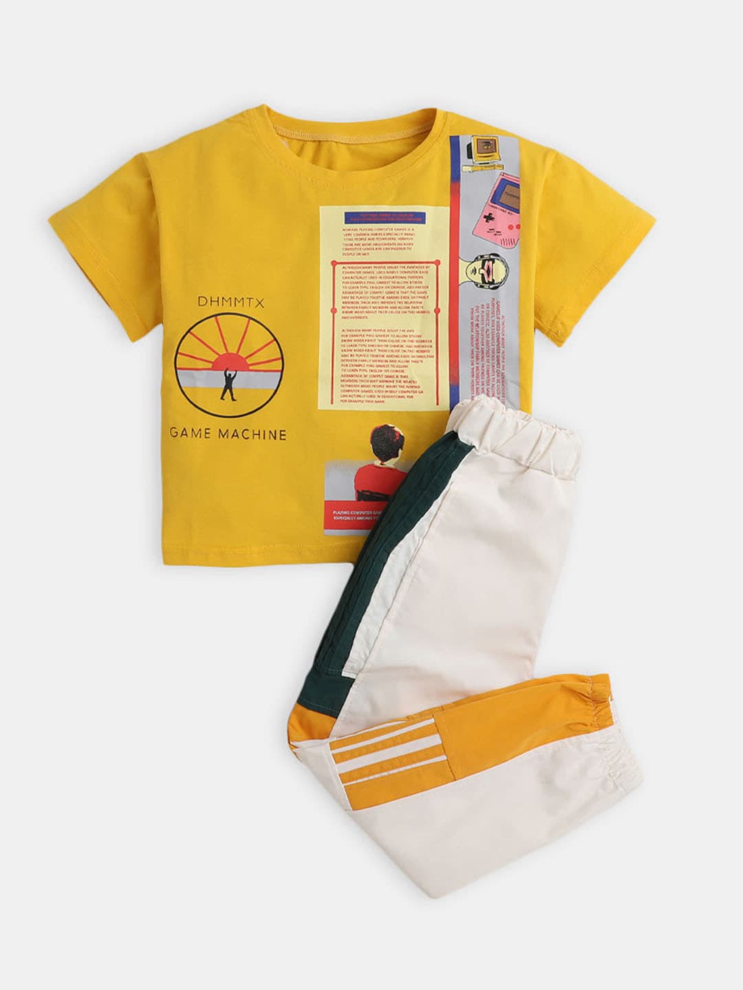 

Hopscotch Girls Printed T-shirt with Trouser, Yellow