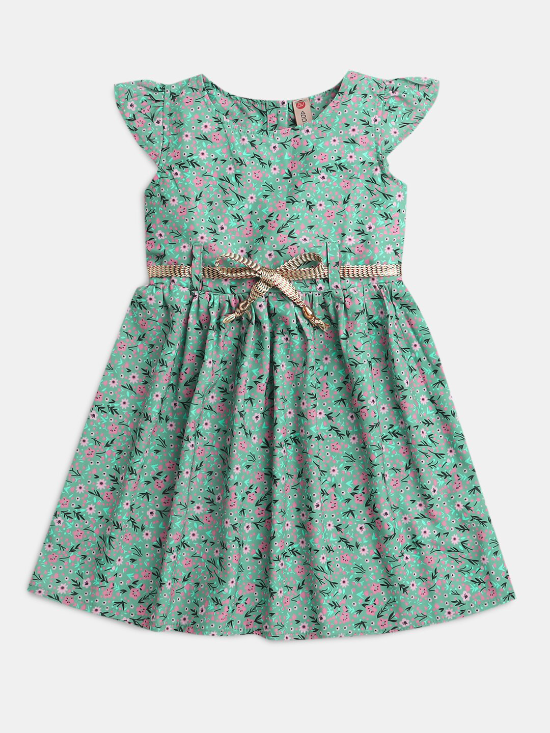 

Hopscotch Girls Floral Printed Dress, Sea green