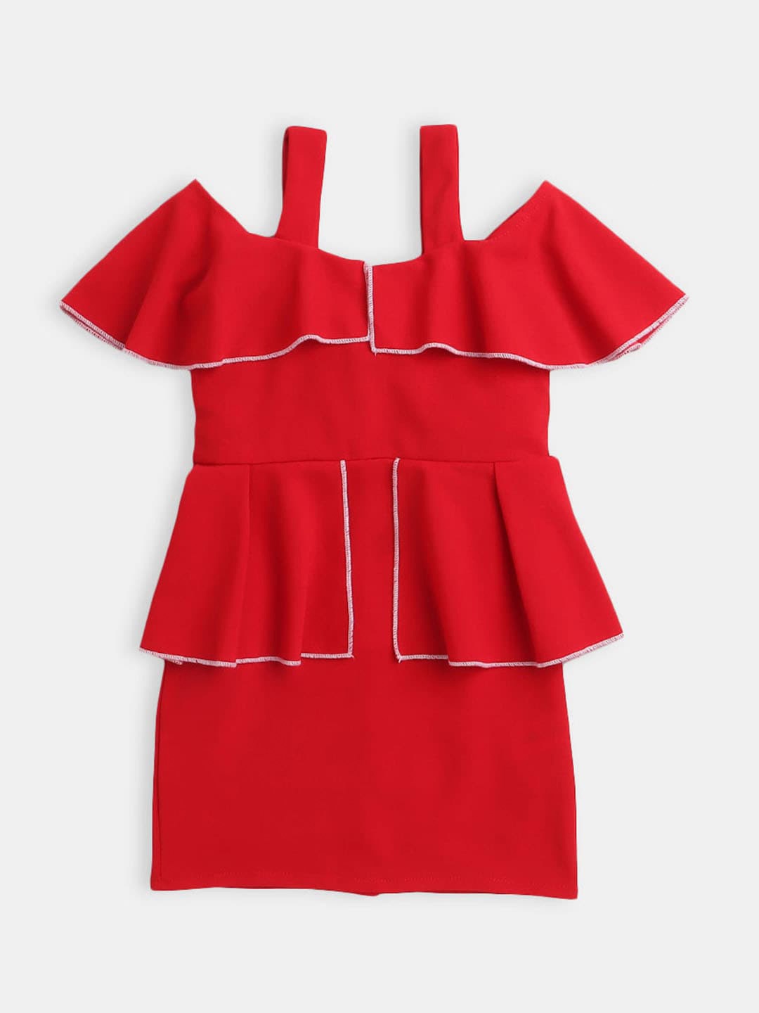 

Hopscotch Girls Cotton Peplum Dress, Red