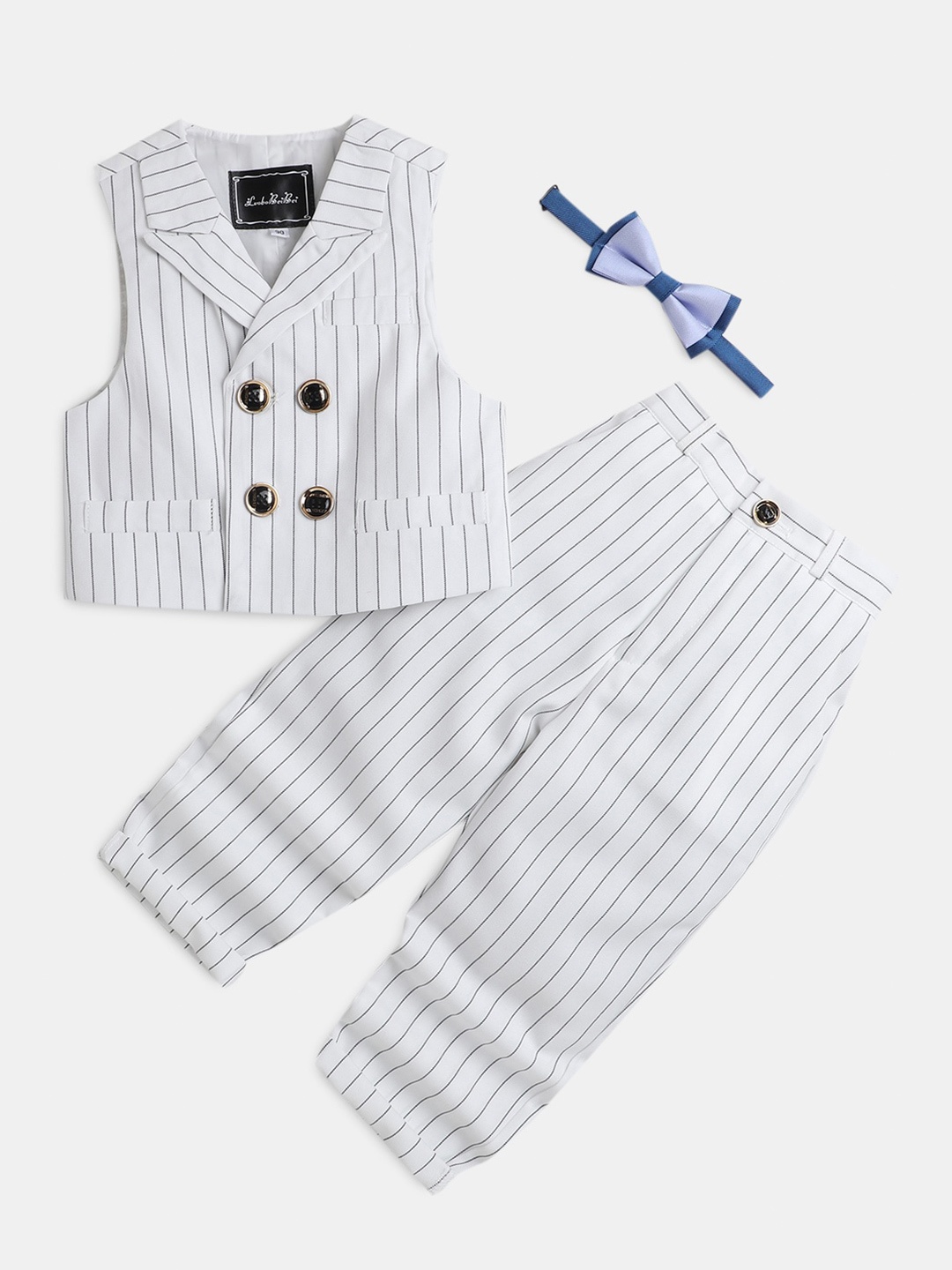 

Hopscotch Boys Striped 2-Piece Suit, White