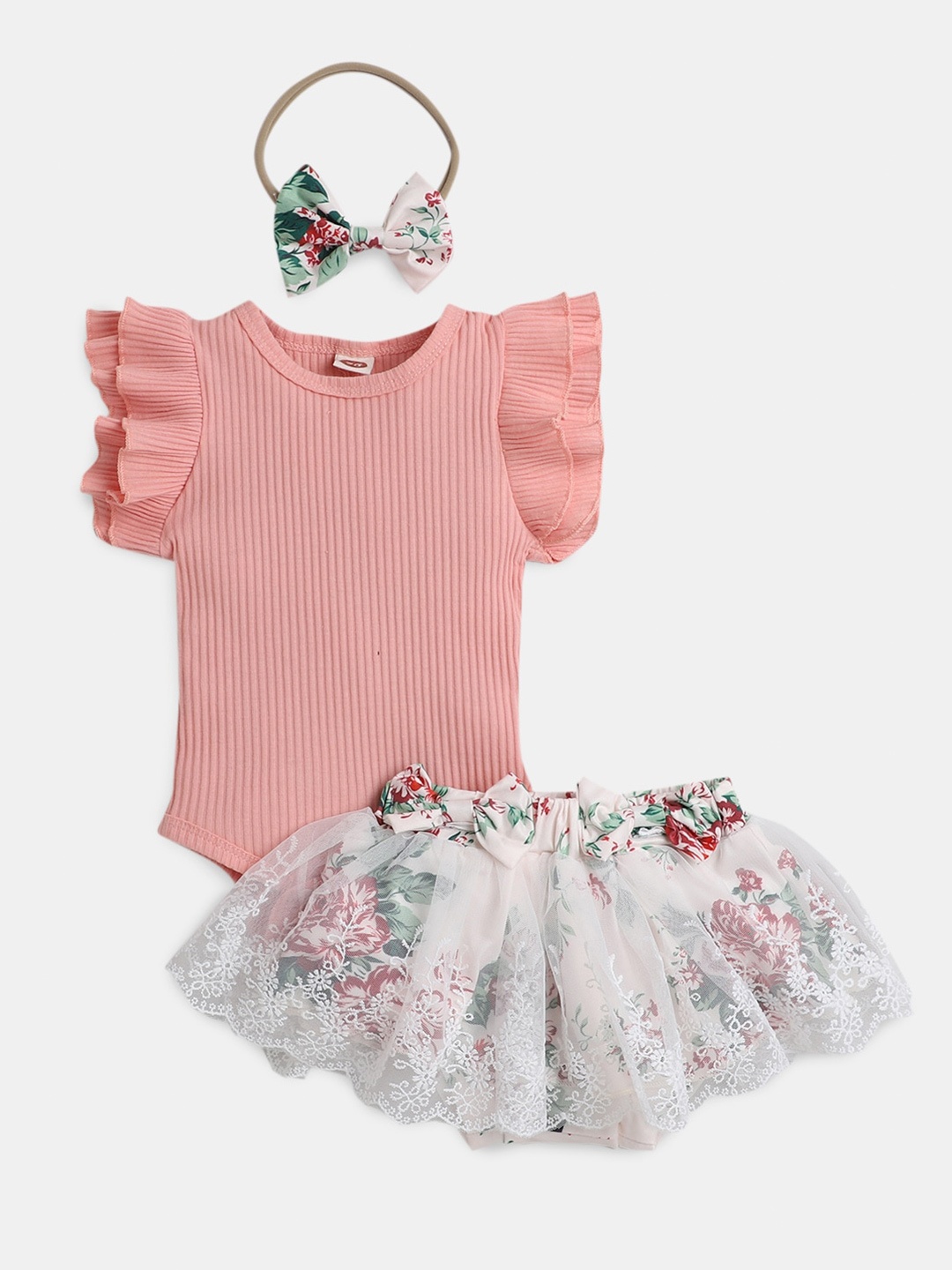 

Hopscotch Girls Printed T-shirt with Shorts, Pink