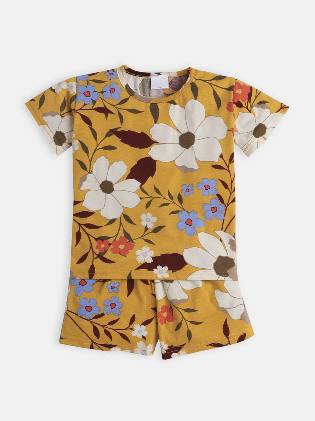 

Hopscotch Girls Printed T-shirt with Shorts, Yellow