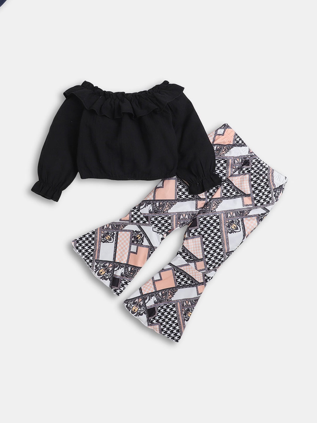 

Hopscotch Girls T-shirt with Trousers, Black