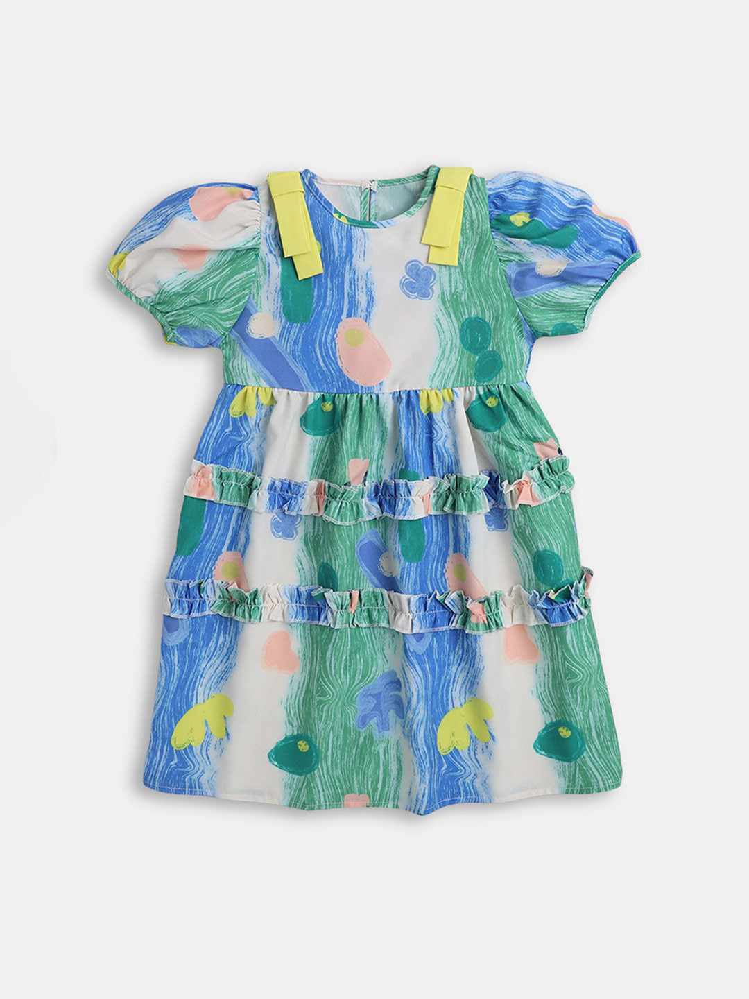 

Hopscotch Girls A-Line Dress, Green