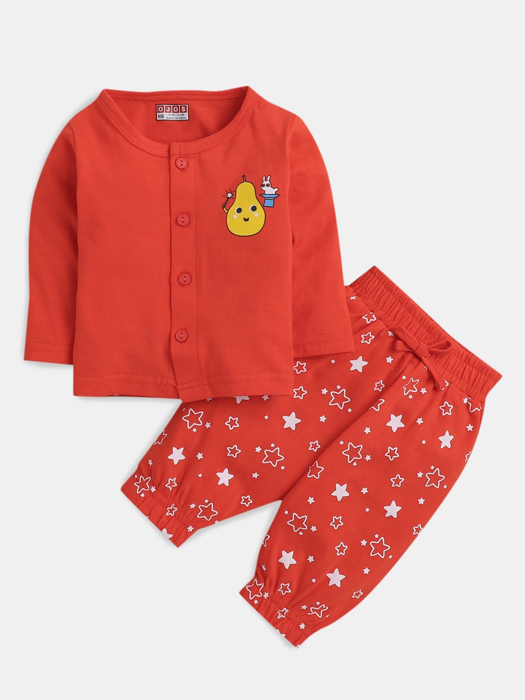 

Hopscotch Boys Printed Shirt with Pyjamas, Orange