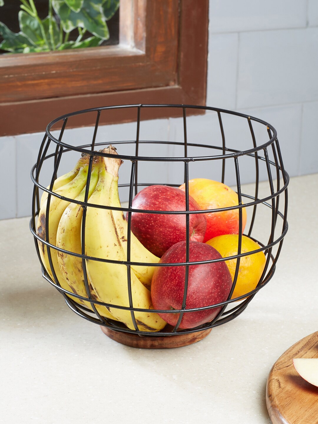 

HomeTown Lattice Black Multipurpose Basket Kitchen Storage