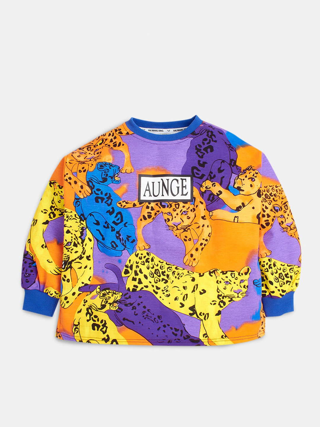 

Hopscotch Boys Printed Cotton Sweatshirt, Purple