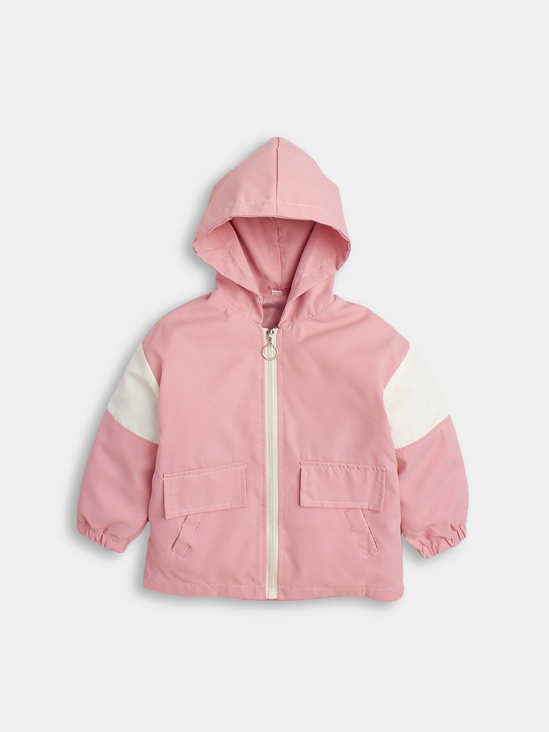

Hopscotch Girls Typography Bomber Jacket, Pink