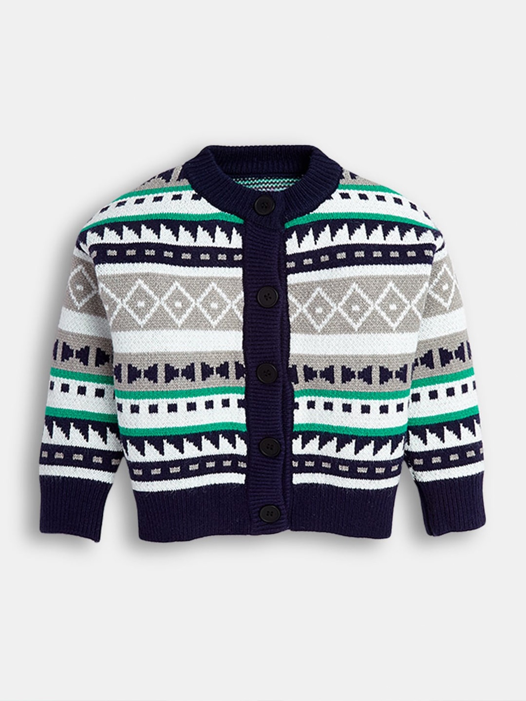 

Hopscotch Boys Geometric Cardigan Jumper Dress, Grey