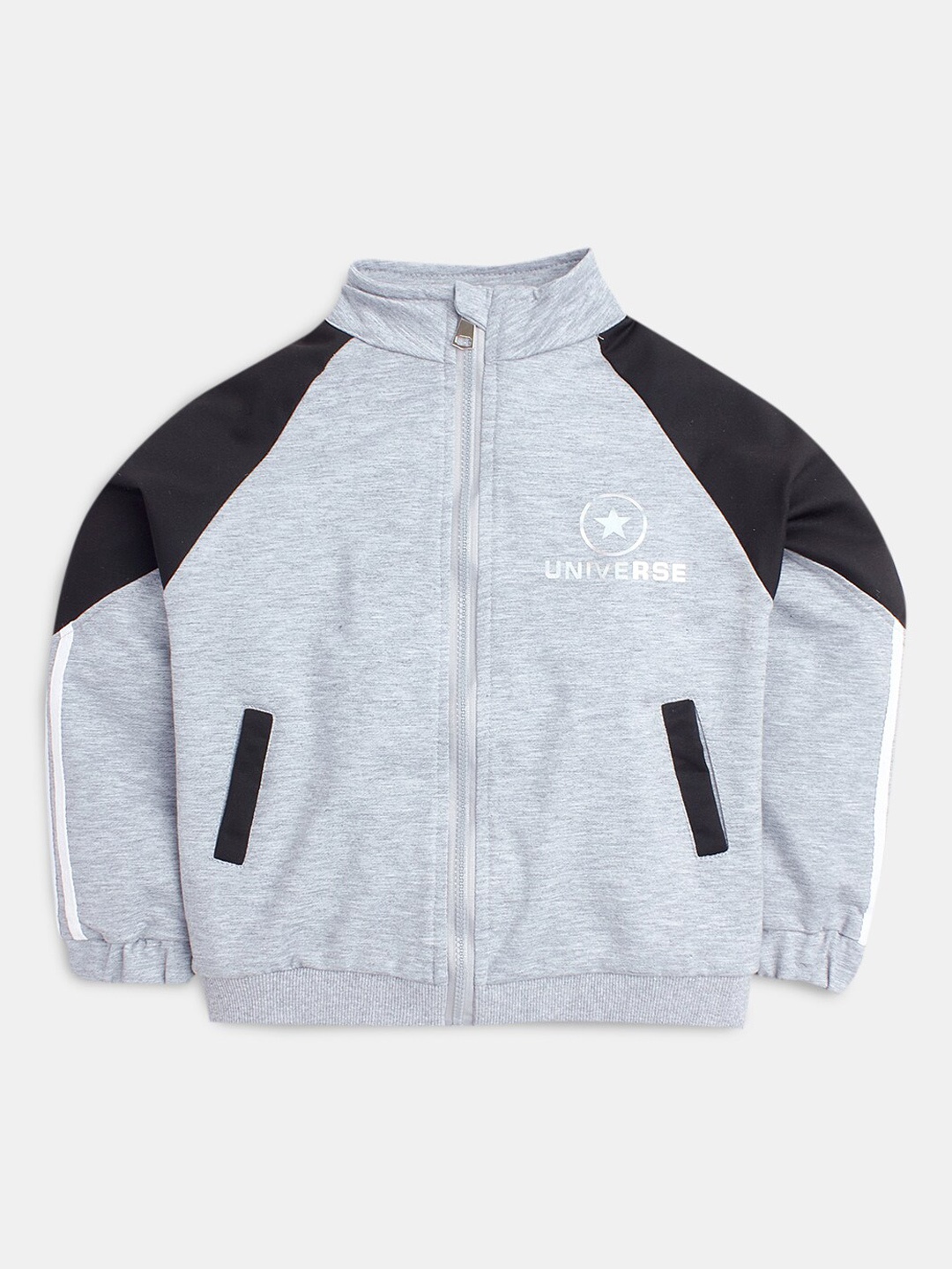 

Hopscotch Boys Grey Colourblocked Sporty Jacket