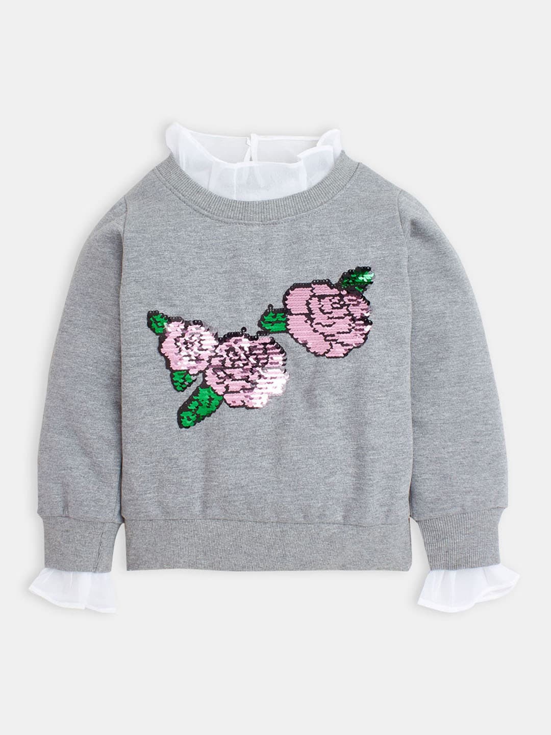 

Hopscotch Girls Embellished Sweatshirt, Grey