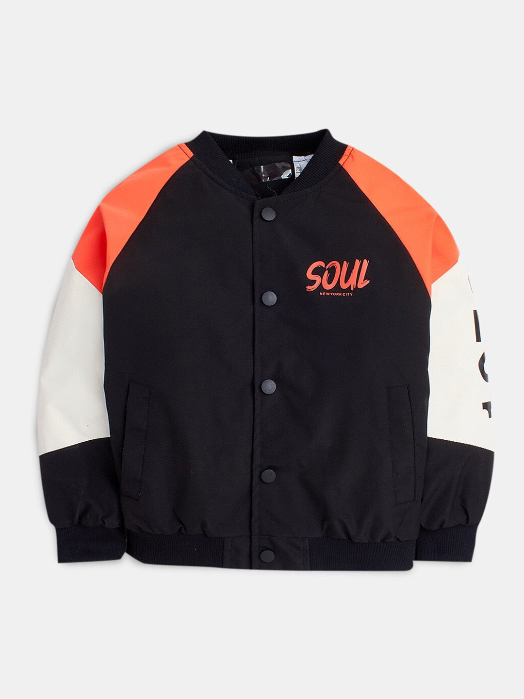 

Hopscotch Boys Black Colourblocked Crop Bomber