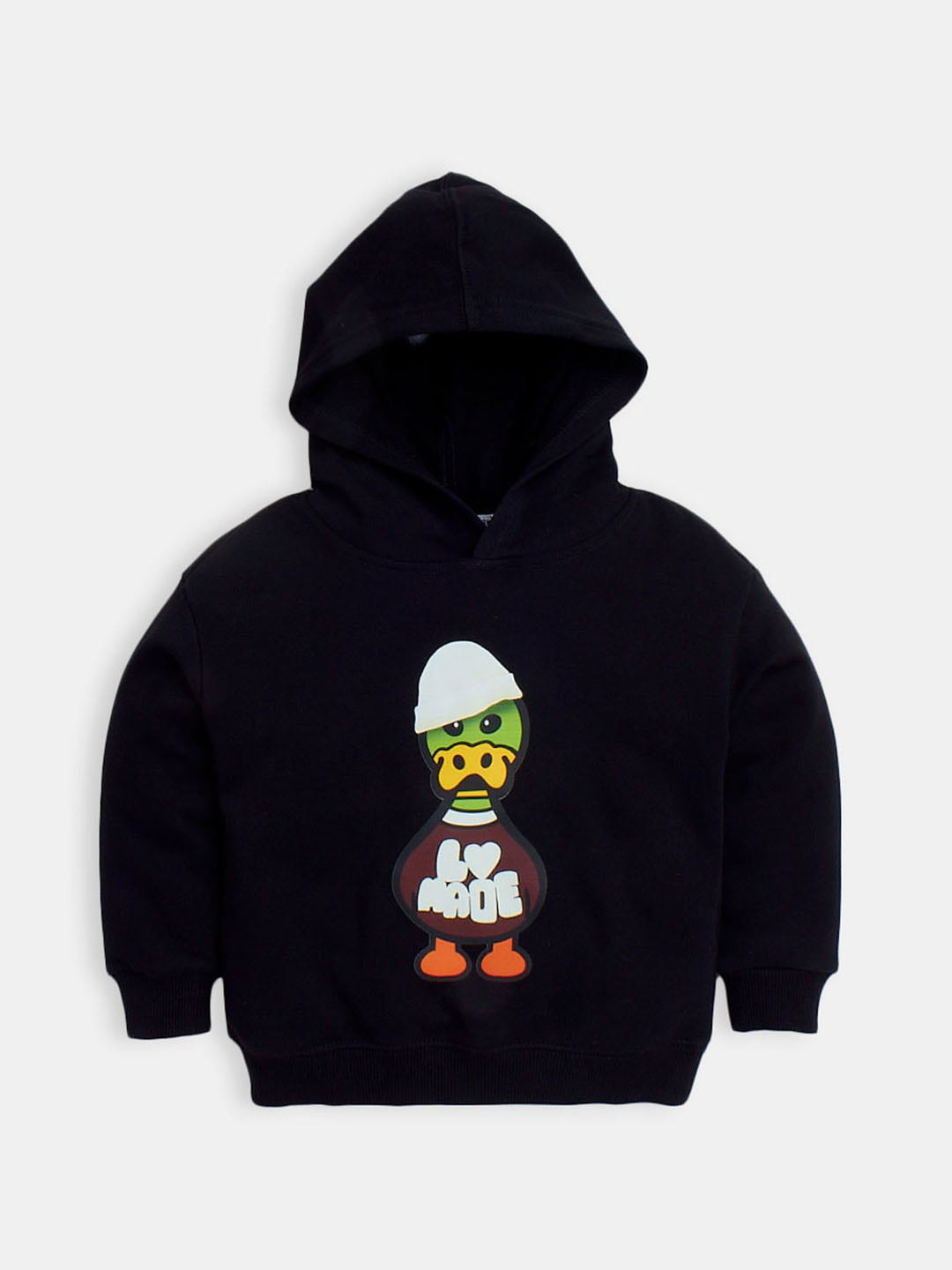 

Hopscotch Boys Graphic Printed Hooded Sweatshirt, Black