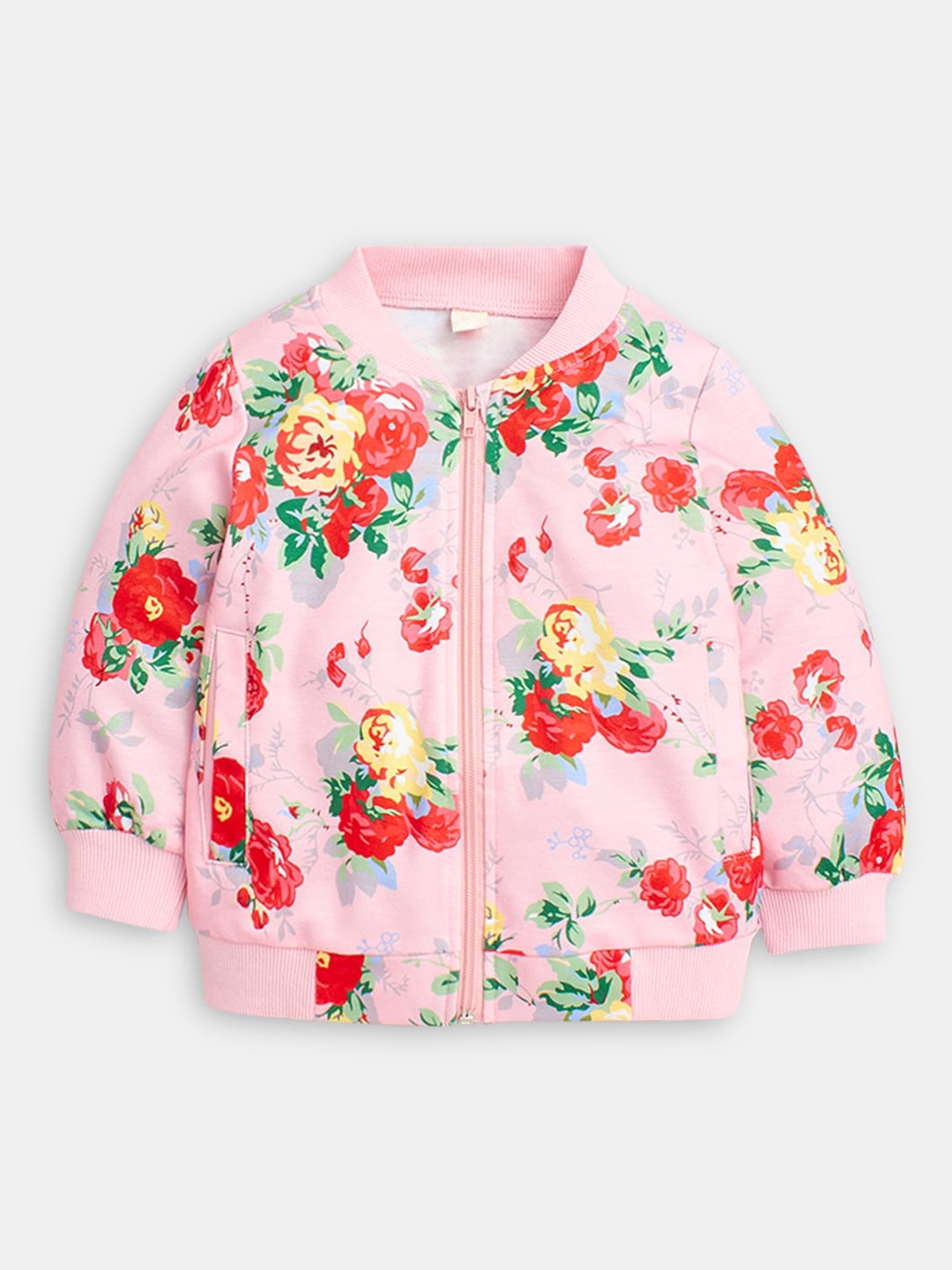 

Hopscotch Girls Pink Floral Crop Puffer Jacket
