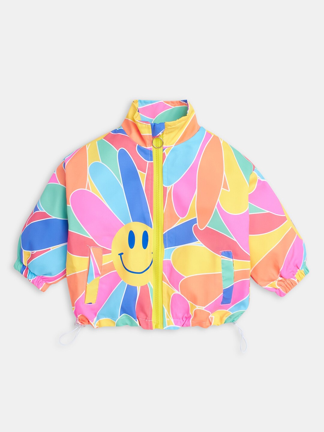 

Hopscotch Girls Orange Printed Sporty Jacket