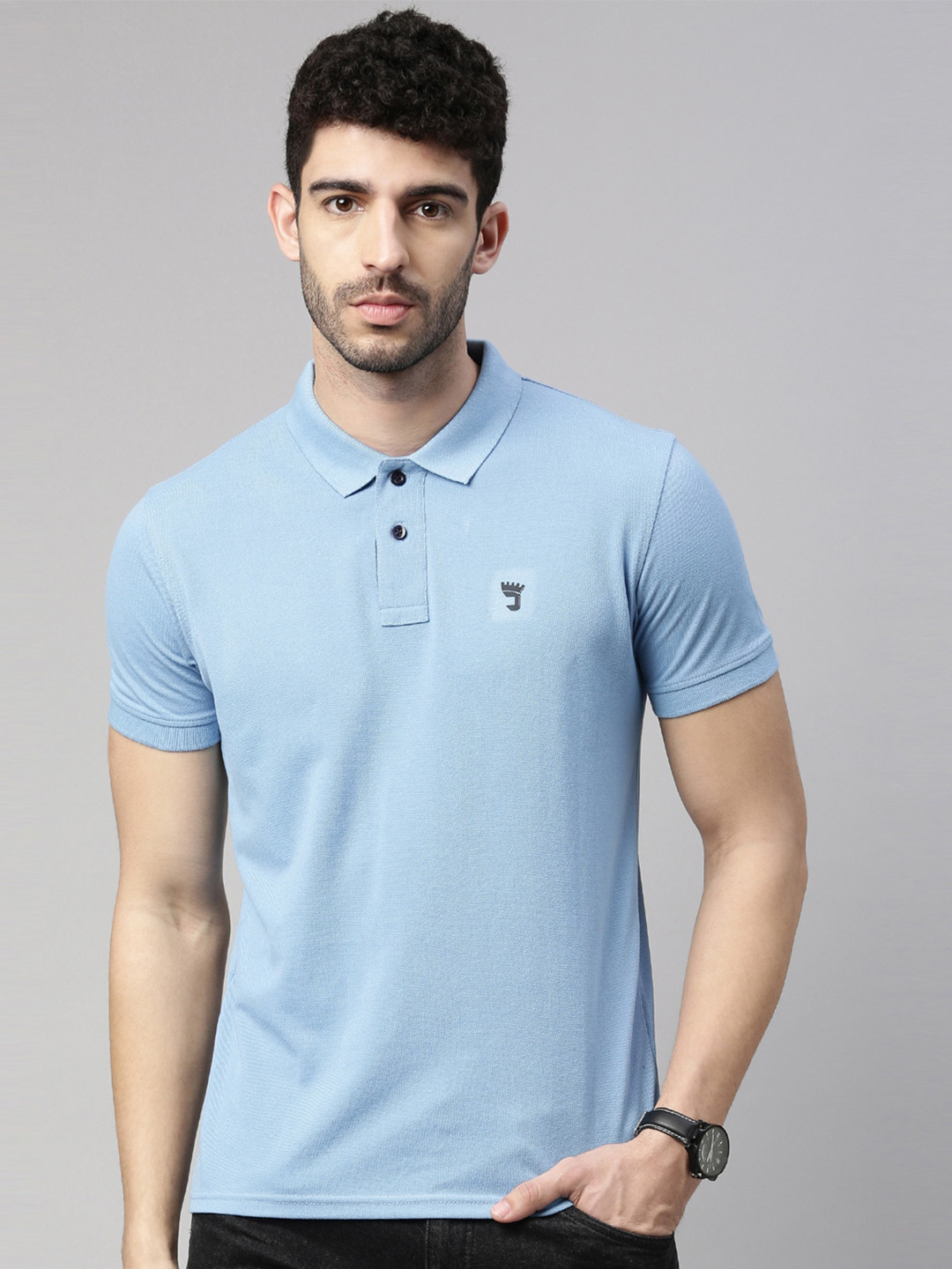 

Joven Men Pure Cotton Slim Fit T-shirt, Blue