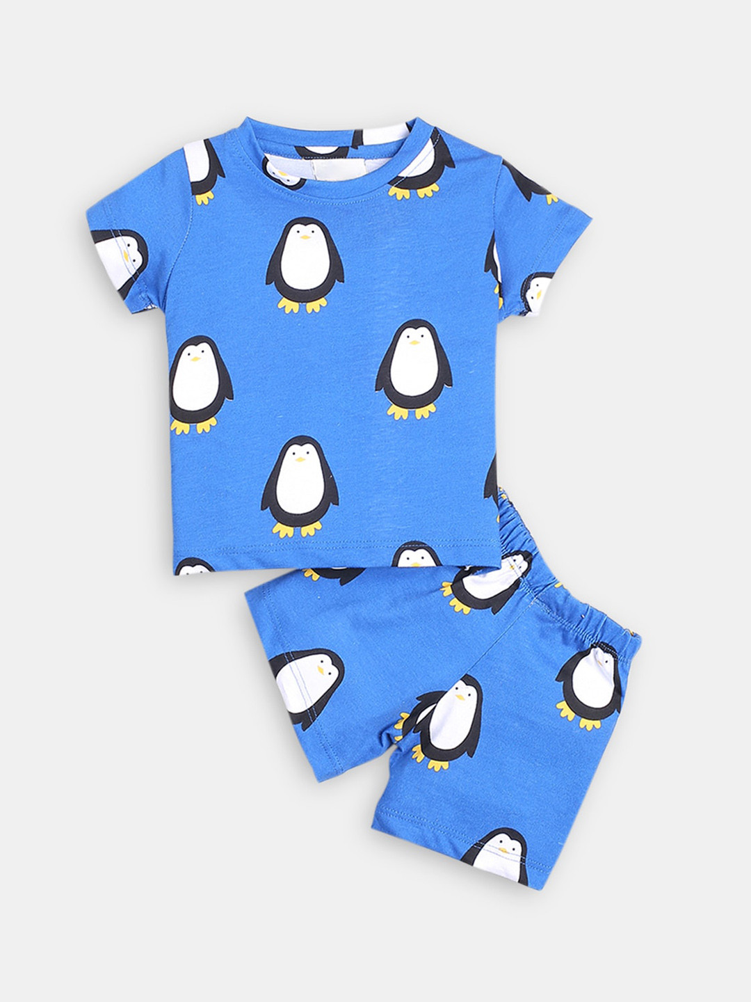 

Hopscotch Boys Printed Cotton Night Suit, Blue
