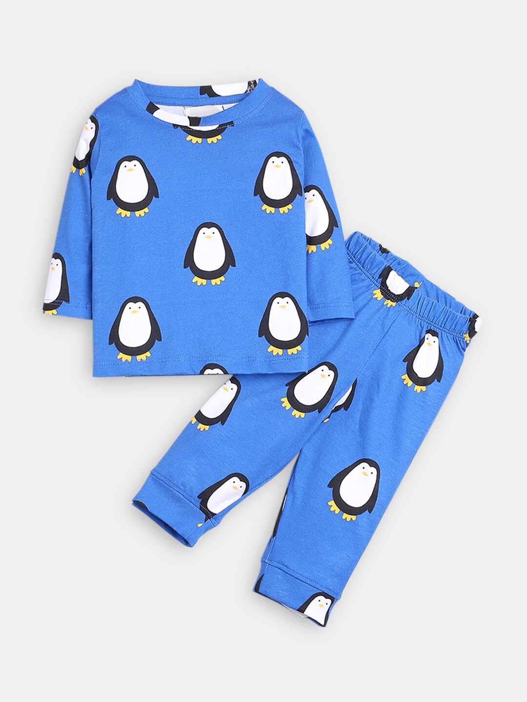 

Hopscotch Boys Pure Cotton Printed Night suit, Blue