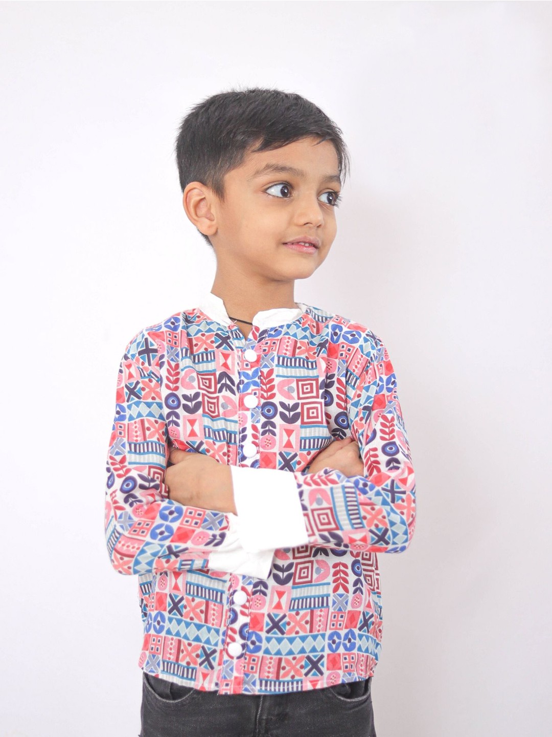 

Vastrarth Boys Standard Printed Casual Shirt, Red