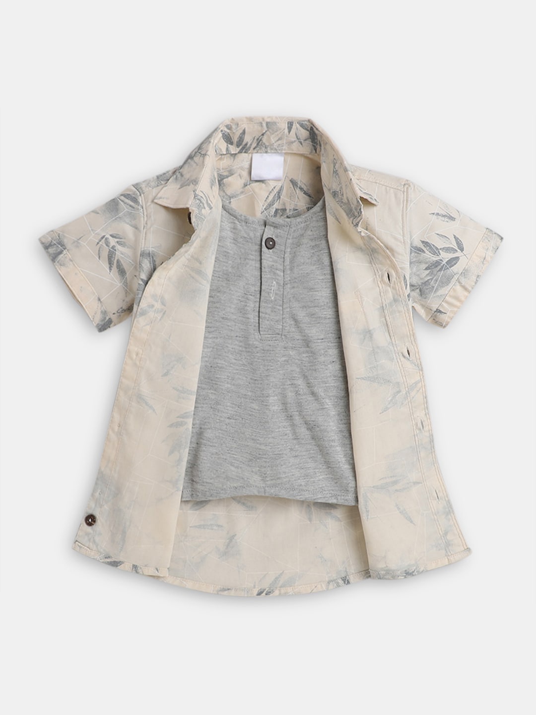 

Hopscotch Boys Classic Floral Printed Cotton Casual Shirt, Yellow