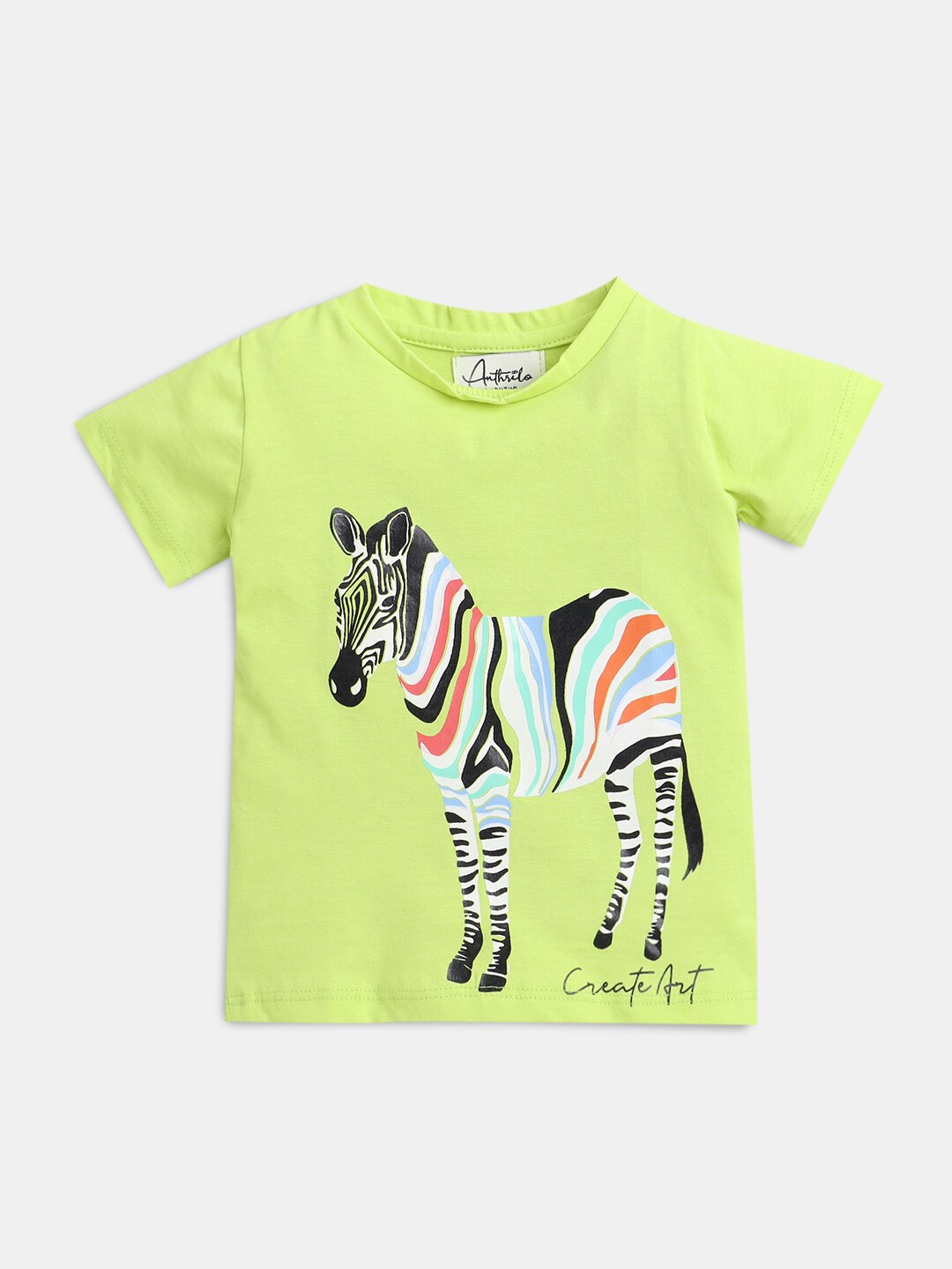 

Hopscotch Boys Yellow Cotton Printed T-shirt