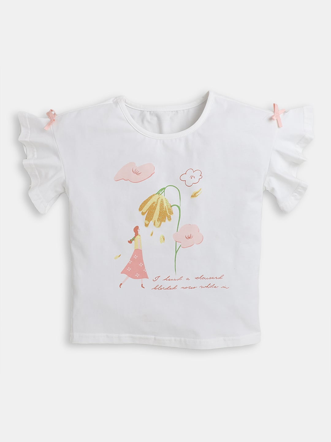 

Hopscotch Floral Print Top, White