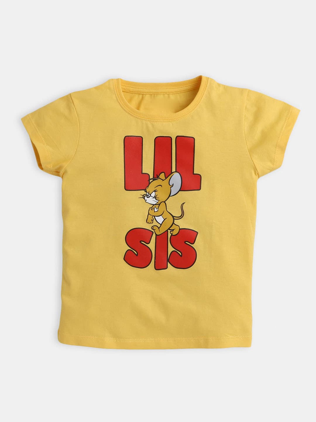 

Hopscotch Girls Typography Printed Cotton T-shirt, Yellow