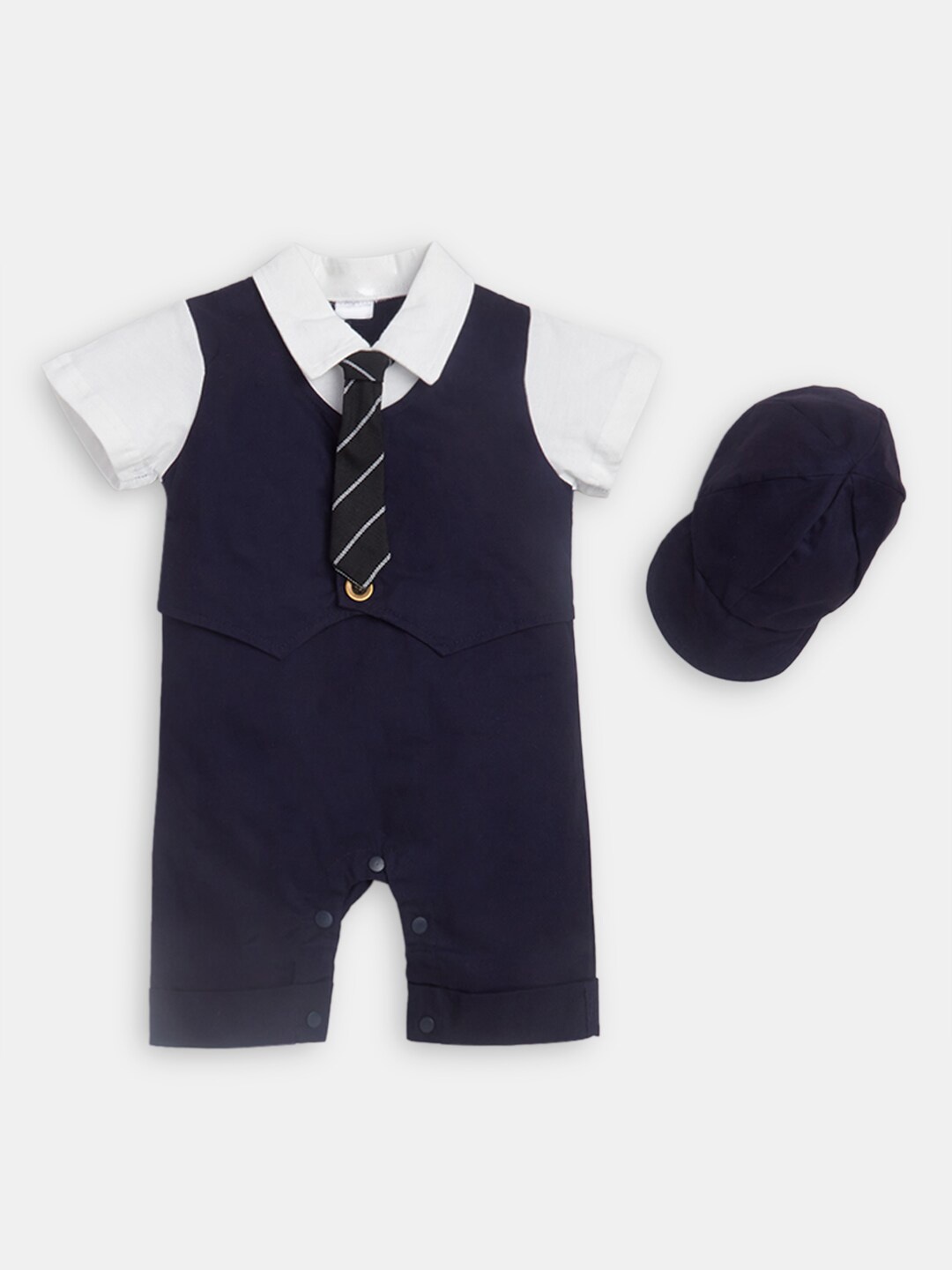 

Hopscotch Infants Boys Rompers Comes With A Cap, Blue