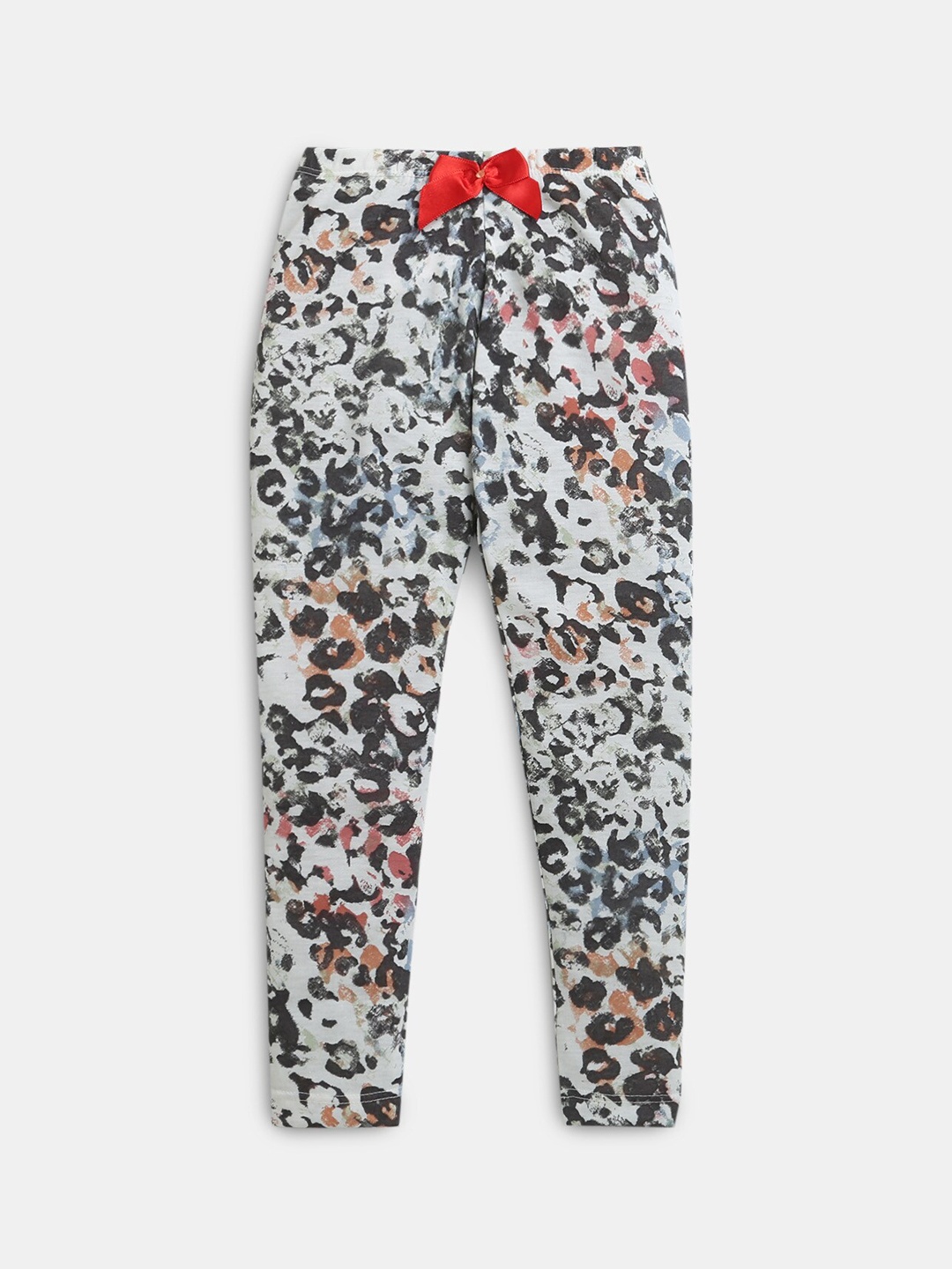 

Hopscotch Printed Ankle Length Leggings, Off white