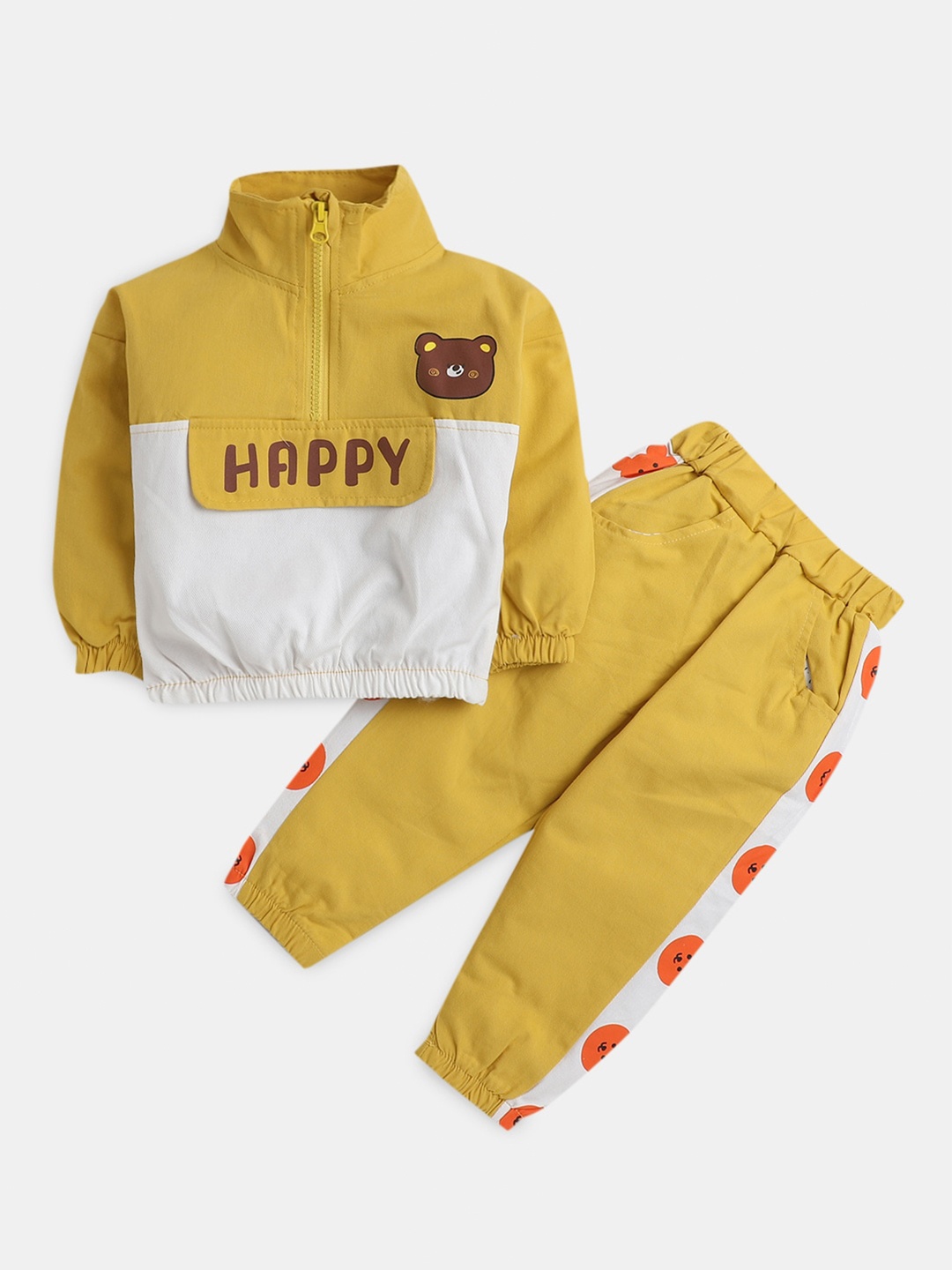 

Hopscotch Boys Printed T-shirt with Joggers, Yellow
